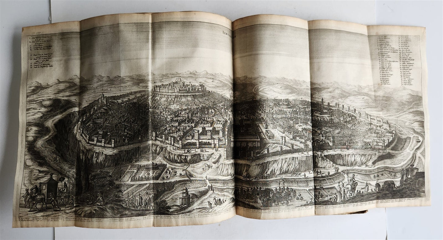 1677 TRAVELS to PALESTINE SYRIA & HOLY LAND antique FOLIO ILLUSTRATED w/ MAPS