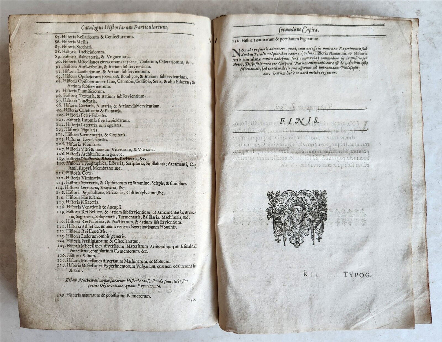 1640 FRANCIS BACON in ENGLISH antique Partitions of Sciences
