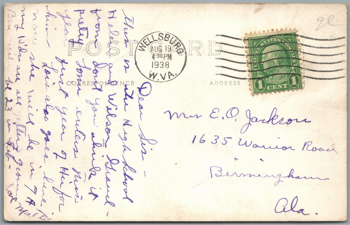 FOLLANSBEE WV HIGH SCHOOL VINTAGE REAL PHOTO POSTCARD RPPC