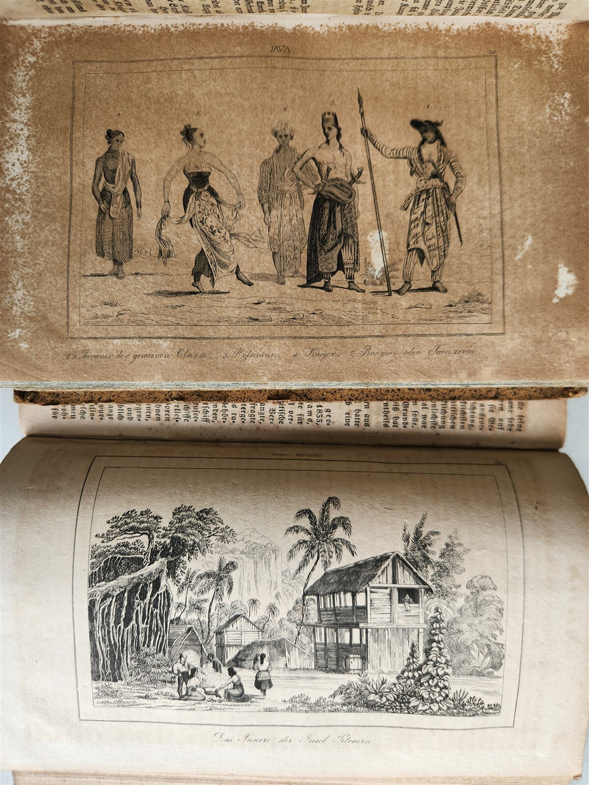 1838 TRAVELS to OCEANIA MALAYSIA POLYNESIA 3 VOLUMES antique ILLUSTRATED German