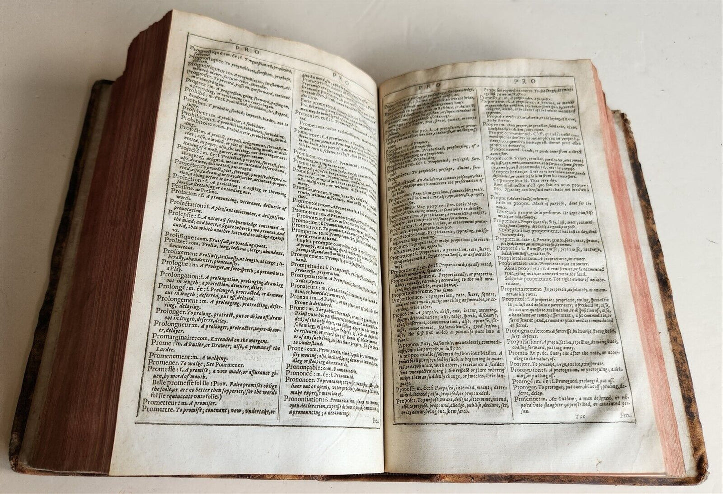 1632 DICTIONARIE of FRENCH & ENGLISH TONGUES by Randle Cotgrave antique ENGLISH