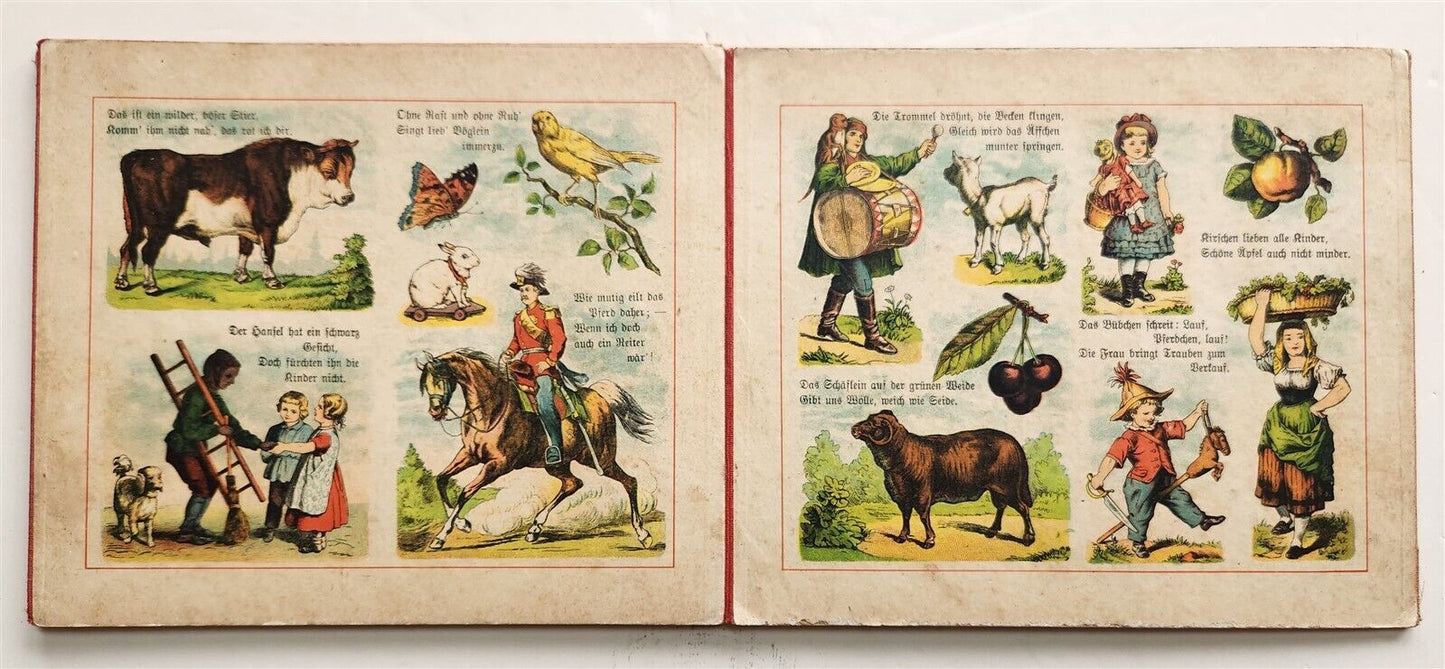 1900s antique ILLUSTRATED GERMAN CHILDREN BOOK NEUES BILDERALBUM accordion style