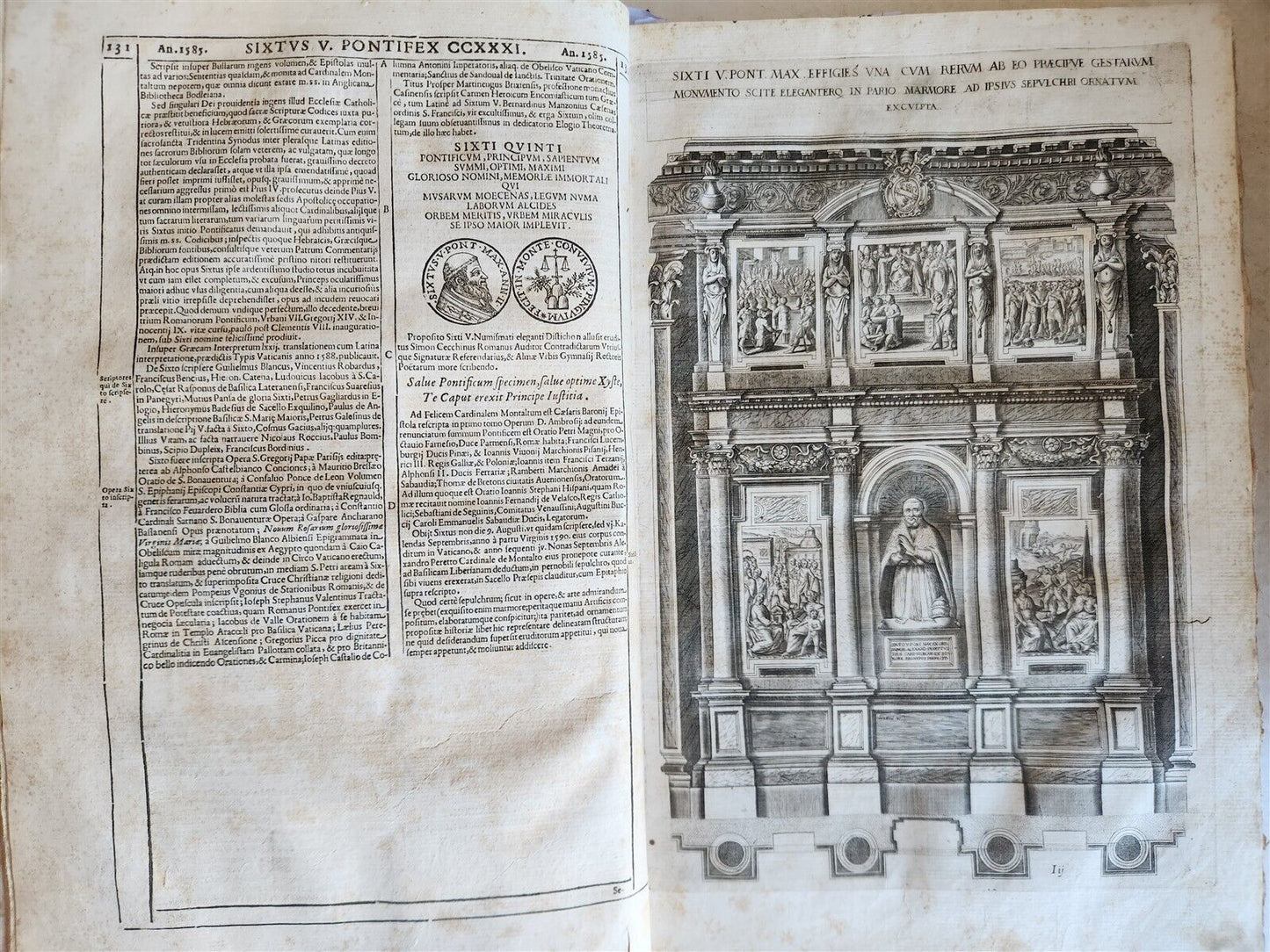 1677 LIVES of ROMAN POPES 4 FOLIO VOLUMES FULLY ILLUSTRATED antique in LATIN