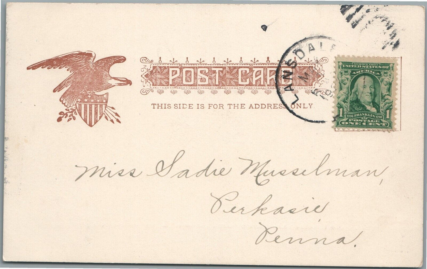 LANSDALE PA PUBLIC SCHOOL GREEN STREET ANTIQUE POSTCARD