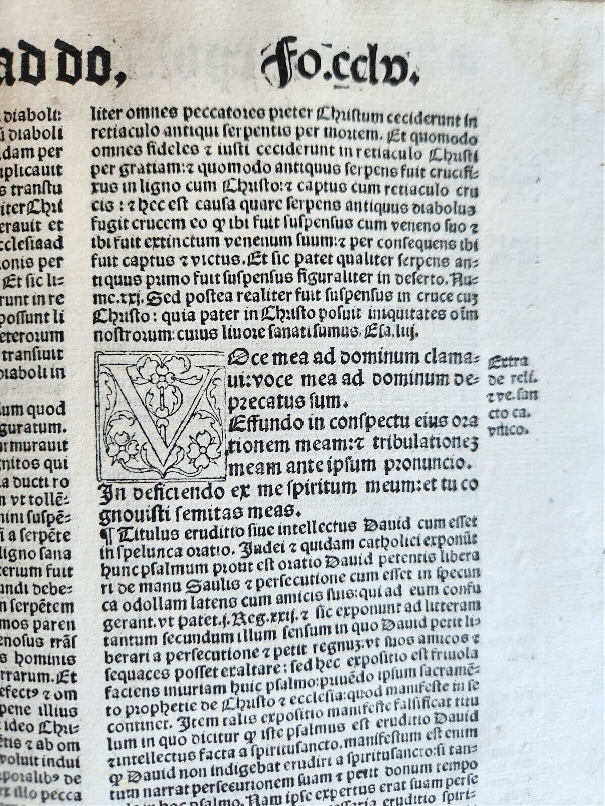1533 POST-INCUNABULA EXPLANATION of PSALMS by Perez de Valentia antique FOLIO