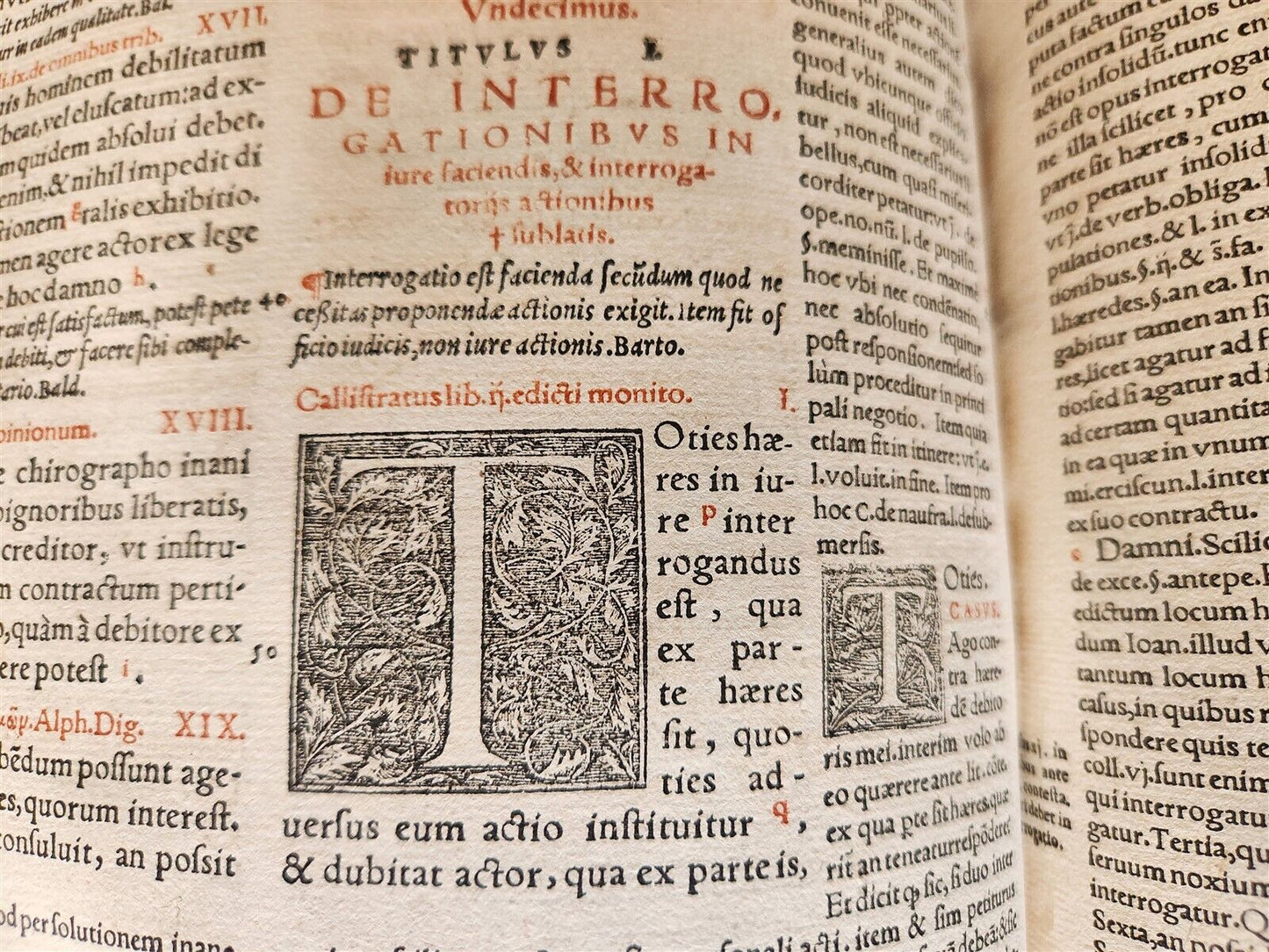 1557 LAW BOOK PART of Corpus Juris Civilis DIGESTA antique MASSIVE FOLIO vellum