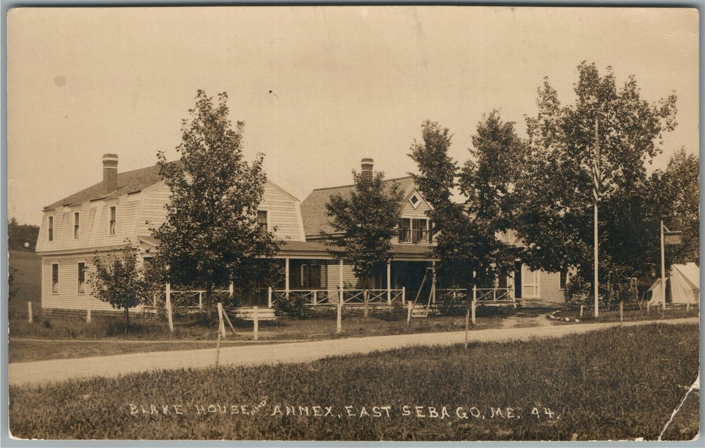 EAST SEBAGO ME BLAKE HOUSE ANNEX ANTIQUE REAL PHOTO POSTCARD RPPC