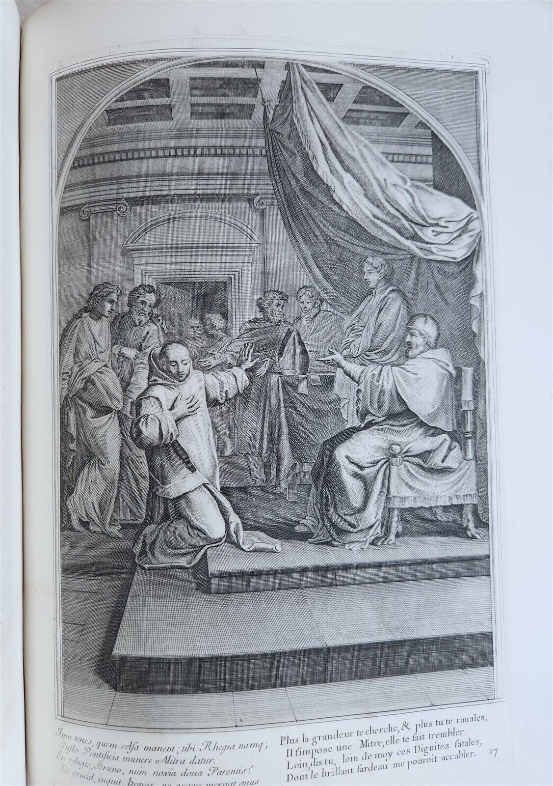 1750 LIFE of ST. BRUNO FULLY ILLUSTRATED LARGE FOLIO antique in FRENCH
