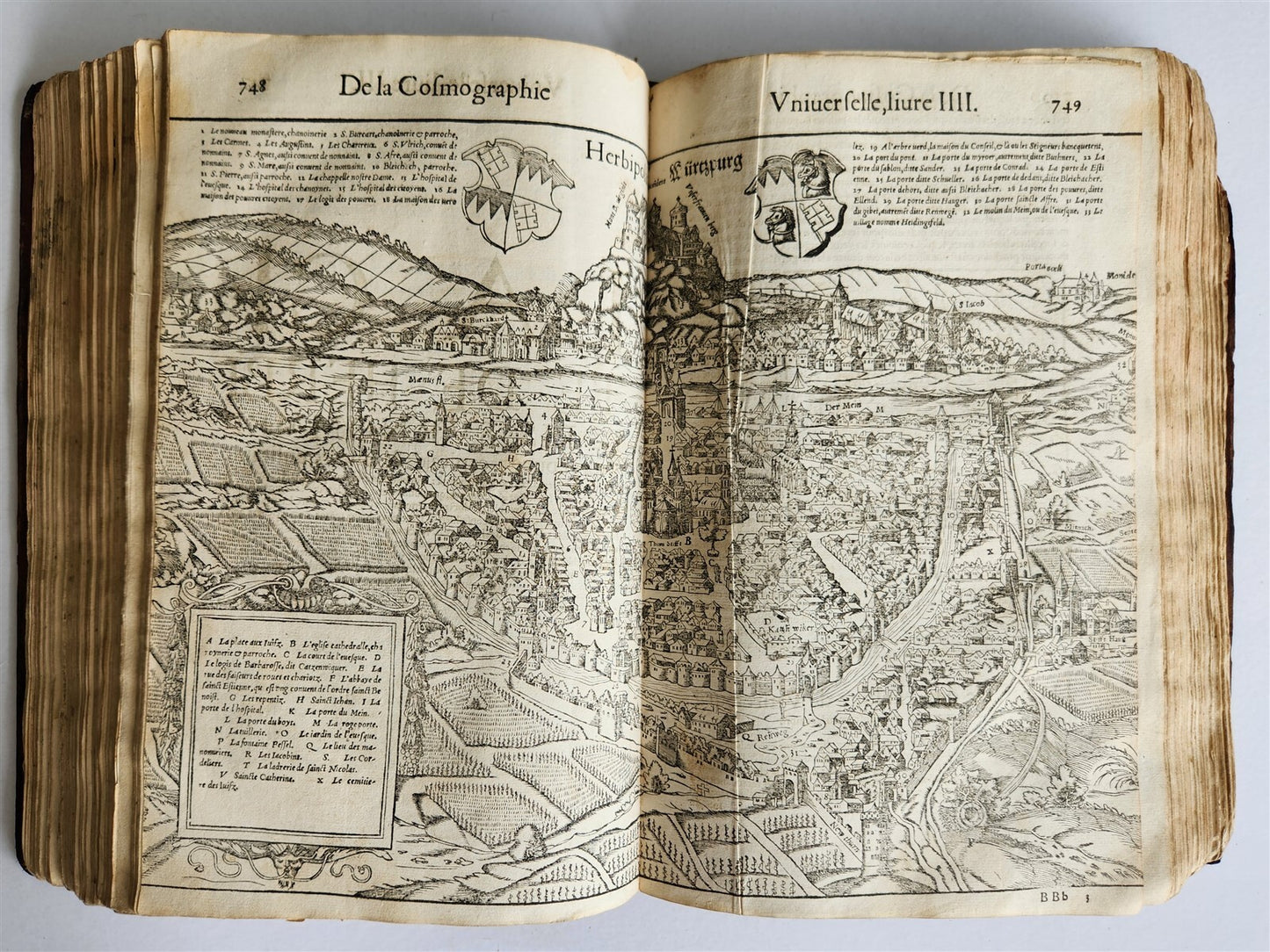 1556 COSMOGRAPHY by Sebastian Munster antique RARE ILLUSTRATED 16th cent. FOLIO