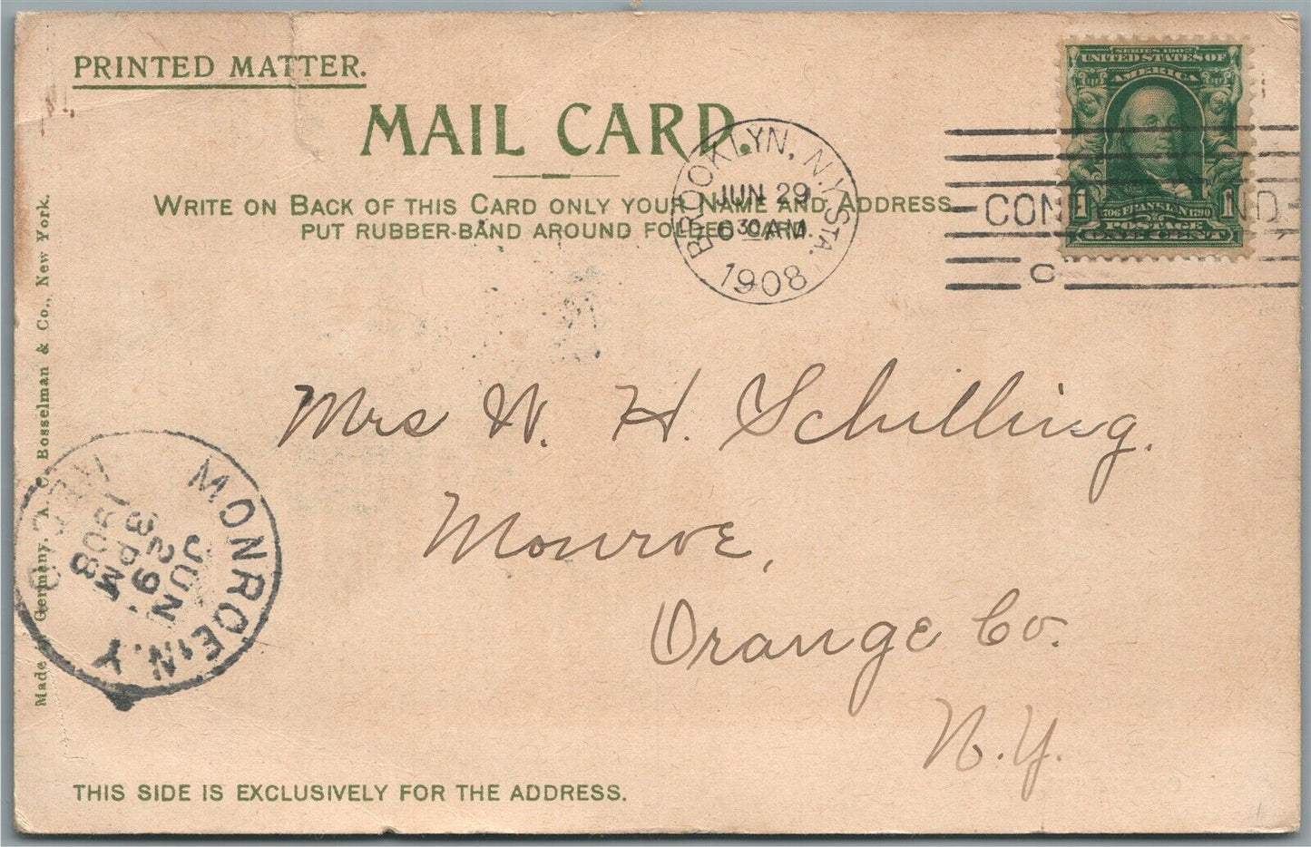 BROOKLYN NYCONEY ISLAND LUNA PARK 1908 ANTIQUE POSTCARD