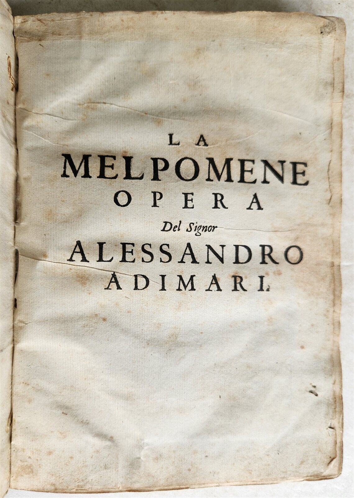 1649 LA MELPOMENE OPERA antique VELLUM BOUND POETRY in FRENCH