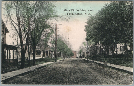 FLEMINGTON NJ MINE STREET ANTIQUE POSTCARD