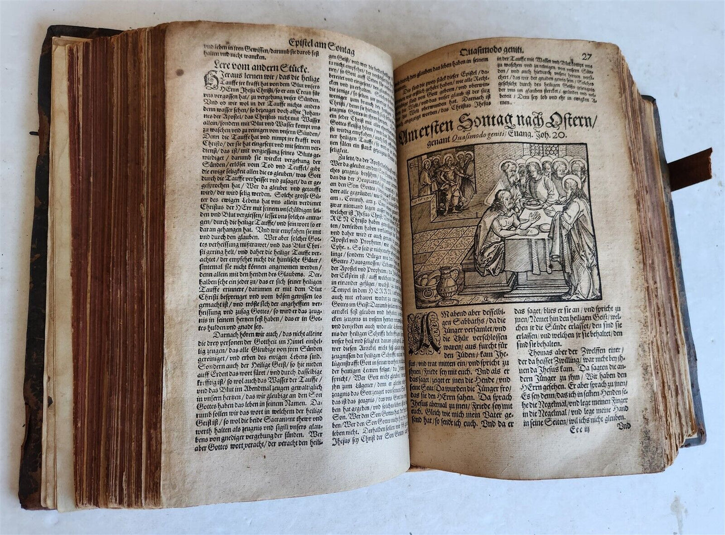 1583 ILLUSTRATED POSTILLA antique 80 WOODCUTS CRANACH SCHOOL ARTIST