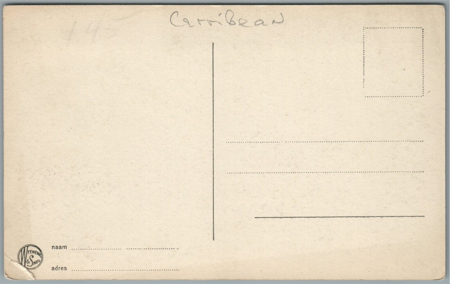 ARUBA D.W.I. NATIVE HUTS ANTIQUE REAL PHOTO POSTCARD RPPC