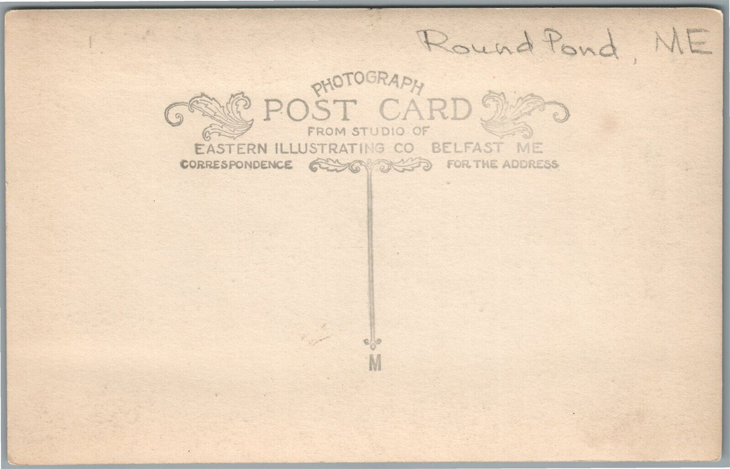 ROUND POND ME VILLAGE ANTIQUE REAL PHOTO POSTCARD RPPC