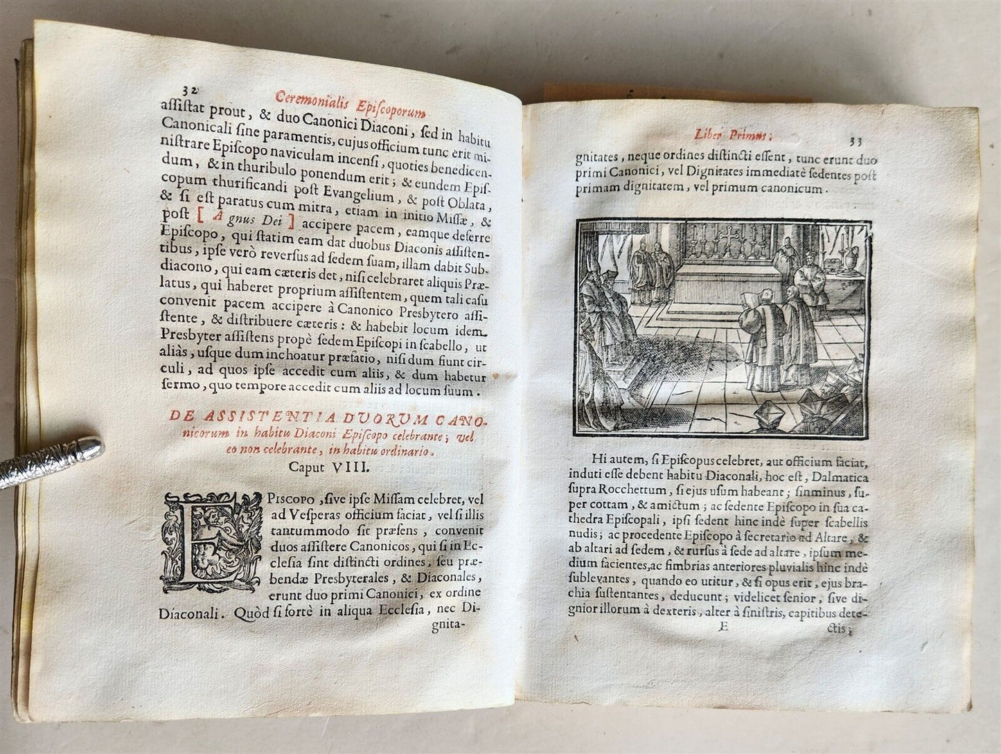 1713 CEREMONIALE EPISCOPORUM antique ILLUSTRATED VELLUM BINDING