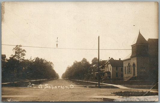 SO.LORAIN OH STREET SCENE ANTIQUE REAL PHOTO POSTCARD RPPC