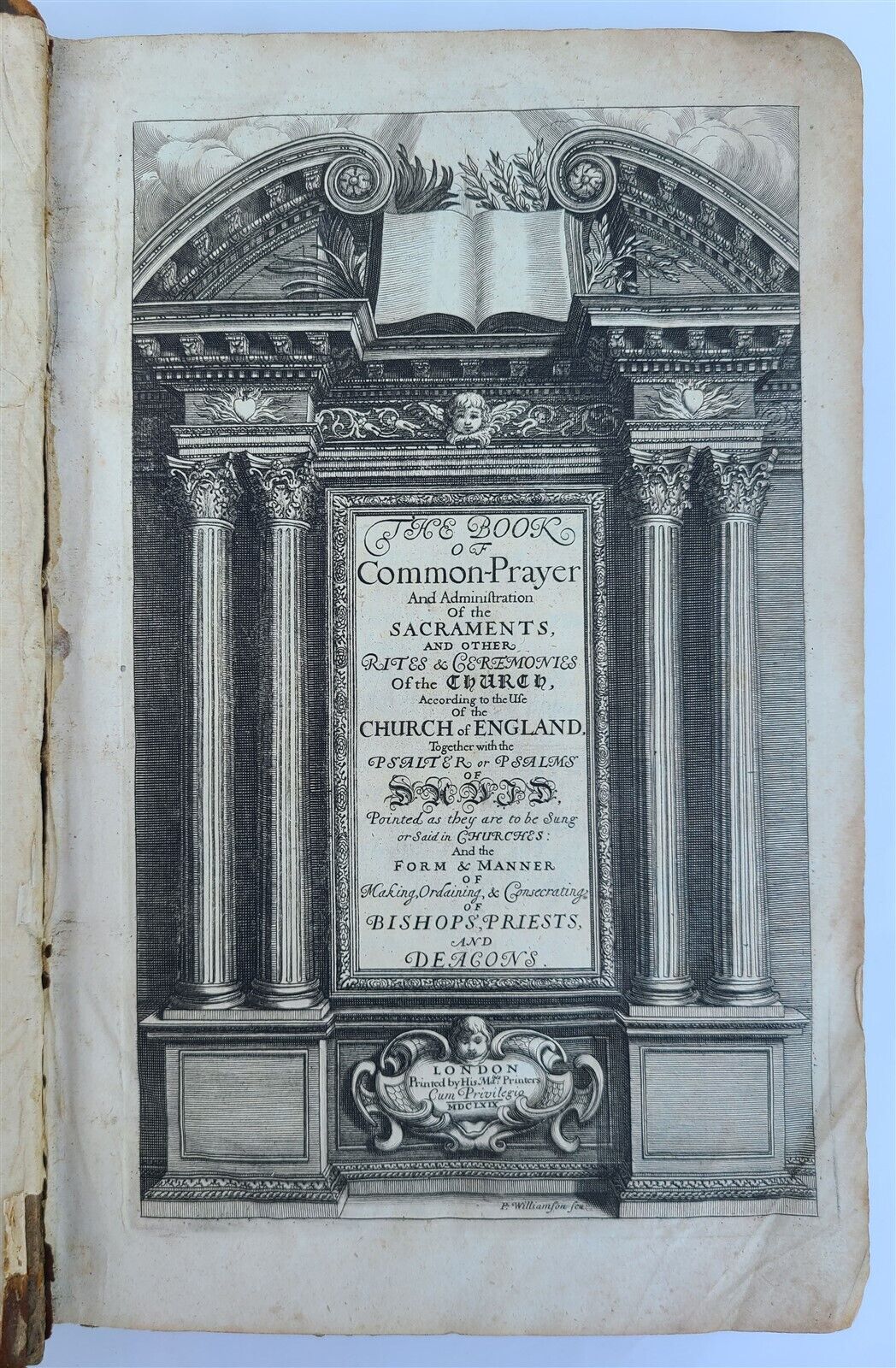 1669 BOOK of COMMON PRAYER w/ 1672 PSALTER antique FOLIO in ENGLISH rare