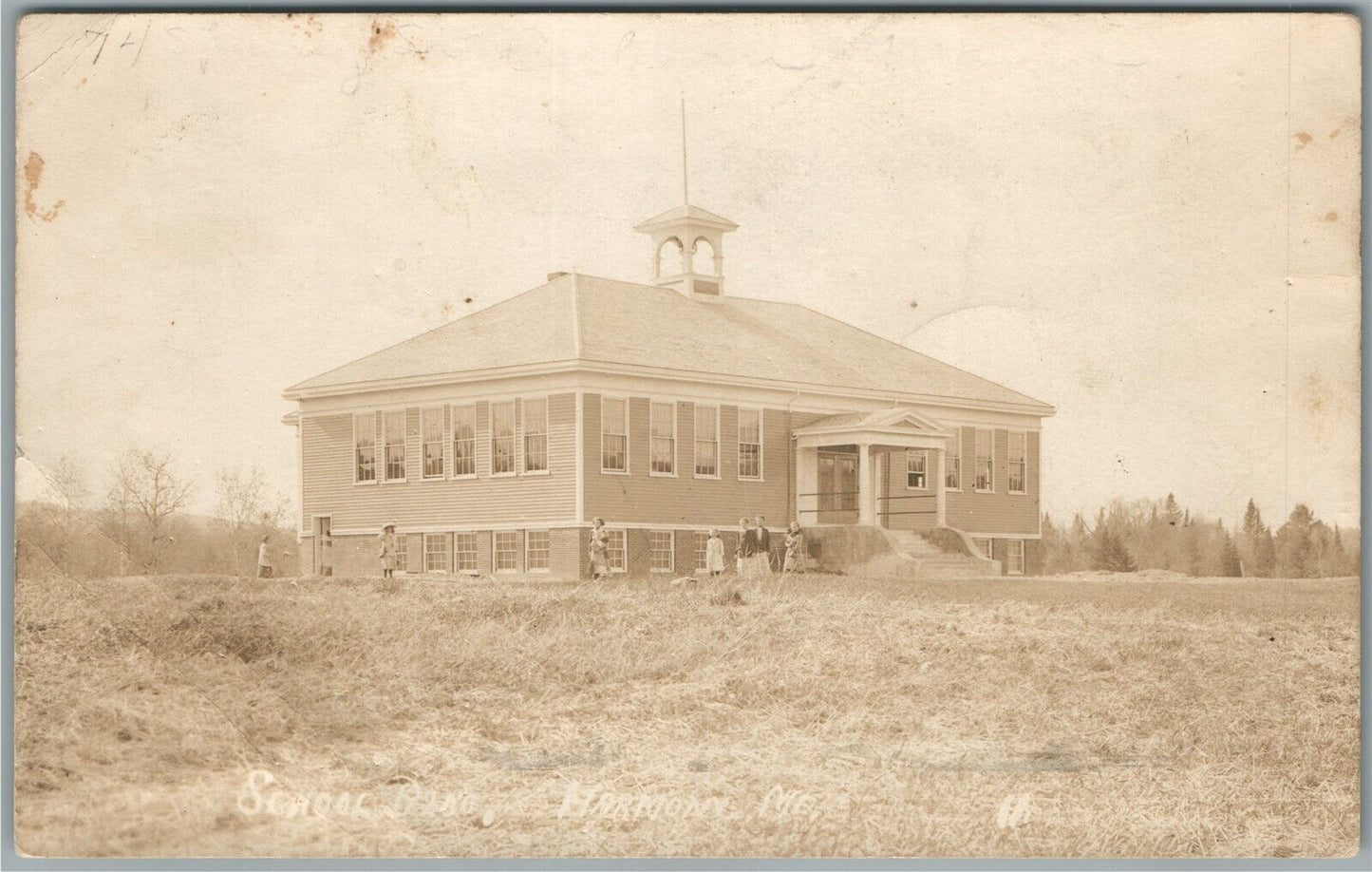 HARMONY ME SCHOOL ANTIQUE REAL PHOTO POSTCARD RPPC