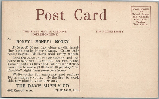 CHICAGO IL POST CARD MANUFACTURE DAVIS SUPPLY CO. ADVERTISING ANTIQUE POSTCARD
