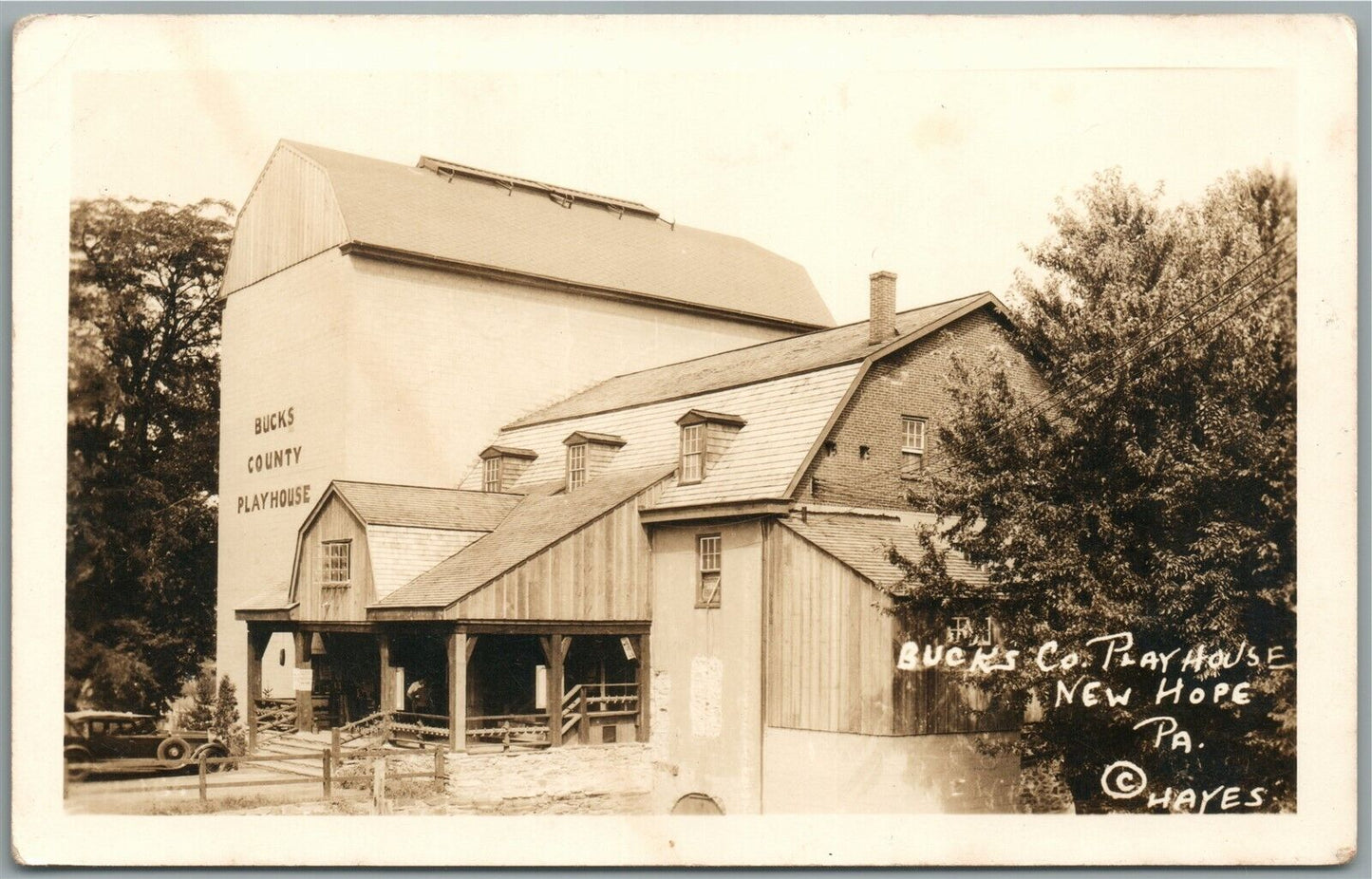 NEW HOPE PA BUCKS COUNTY PLAYHOUSE VINTAGE REAL PHOTO POSTCARD RPPC