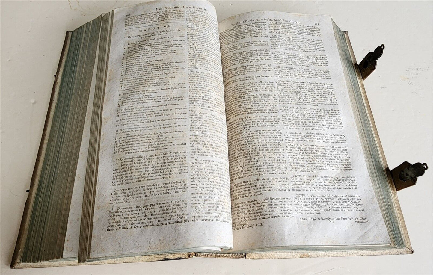 1748 CANON LAW by ESPENIUS antique BLIND-STAMPED PIGSKIN FOLIO