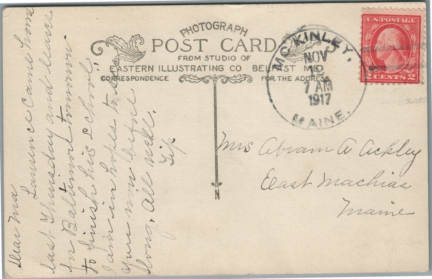 McKINLEY ME Wm. UNDERWOOD'S SARDINE CO. ANTIQUE REAL PHOTO POSTCARD RPPC