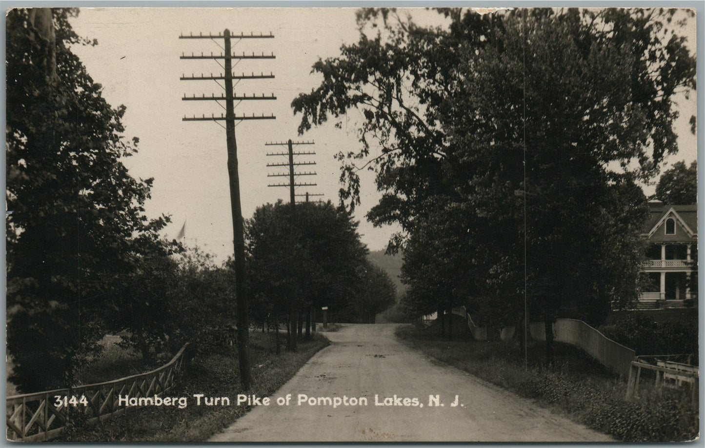 POMPTON LAKE NJ HAMBERG TURN PIKE ANTIQUE REAL PHOTO POSTCARD RPPC