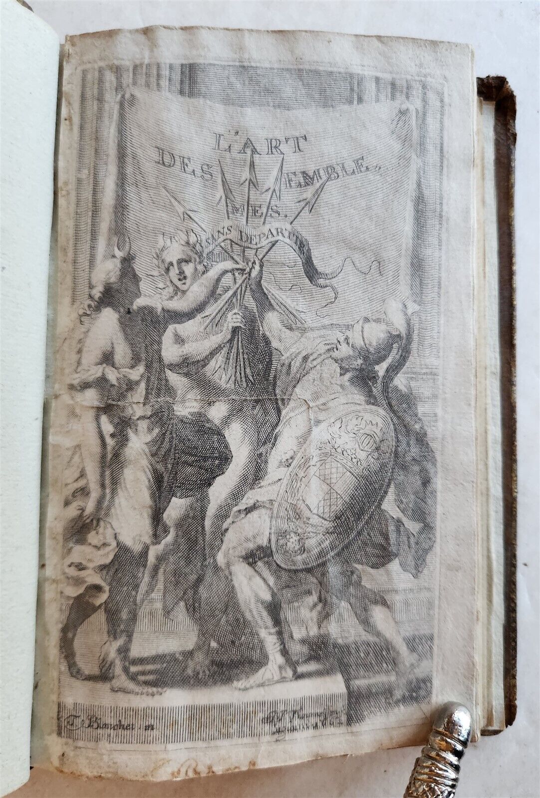 1662 ART OF EMBLEMS antique 17th CENTURY STUNNING BINDING illustrated