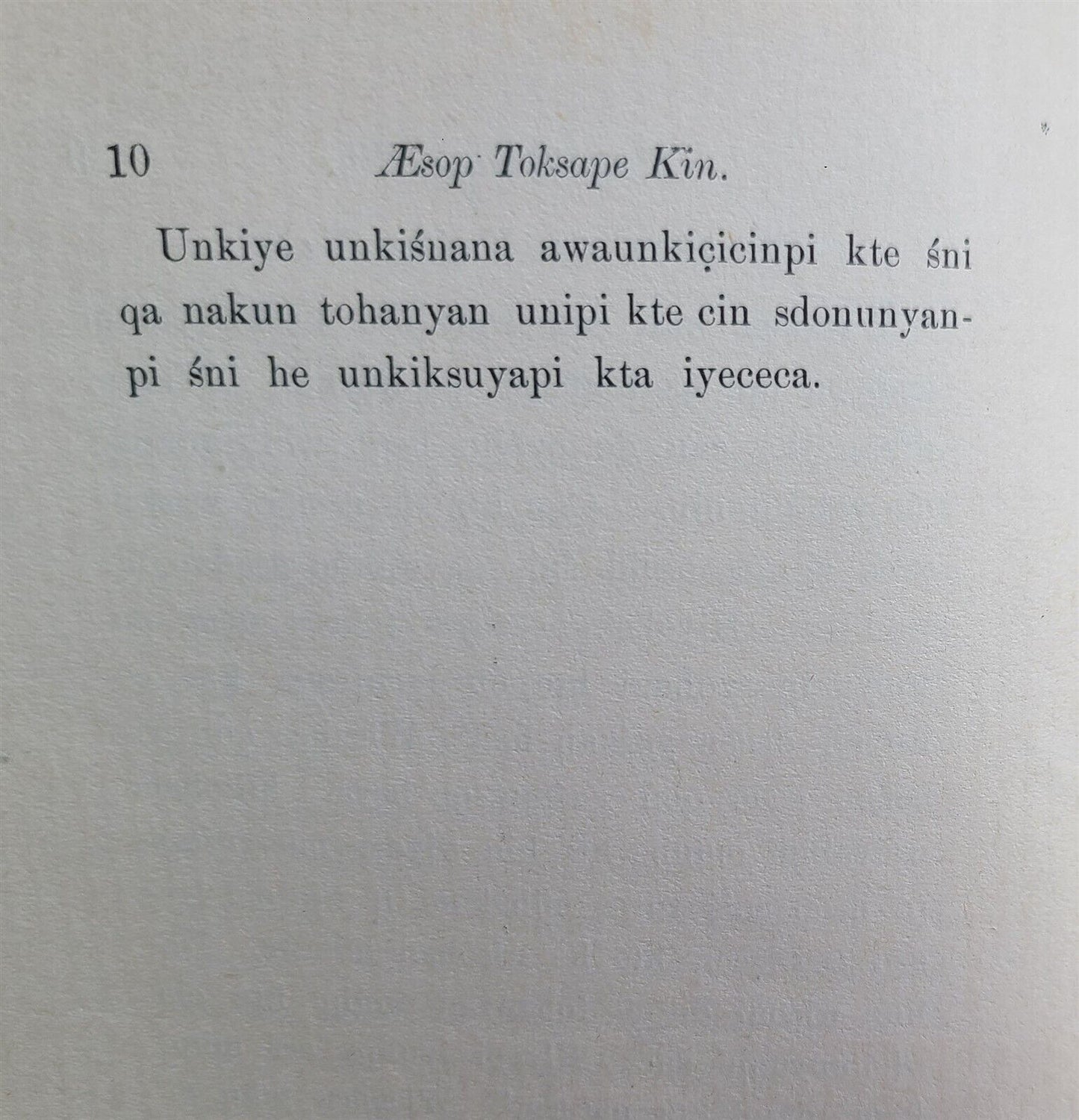 1893 DAKOTA INDIAN LANGUAGE ABRAHAM LINCOLN  AESOP FABLES antique AMERICANA rare