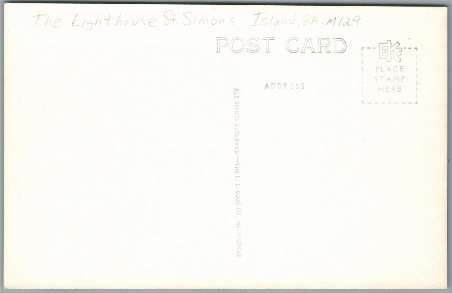 ST.SIMONS ISLAND GA LIGHTHOUSE ANTIQUE REAL PHOTO POSTCARD RPPC
