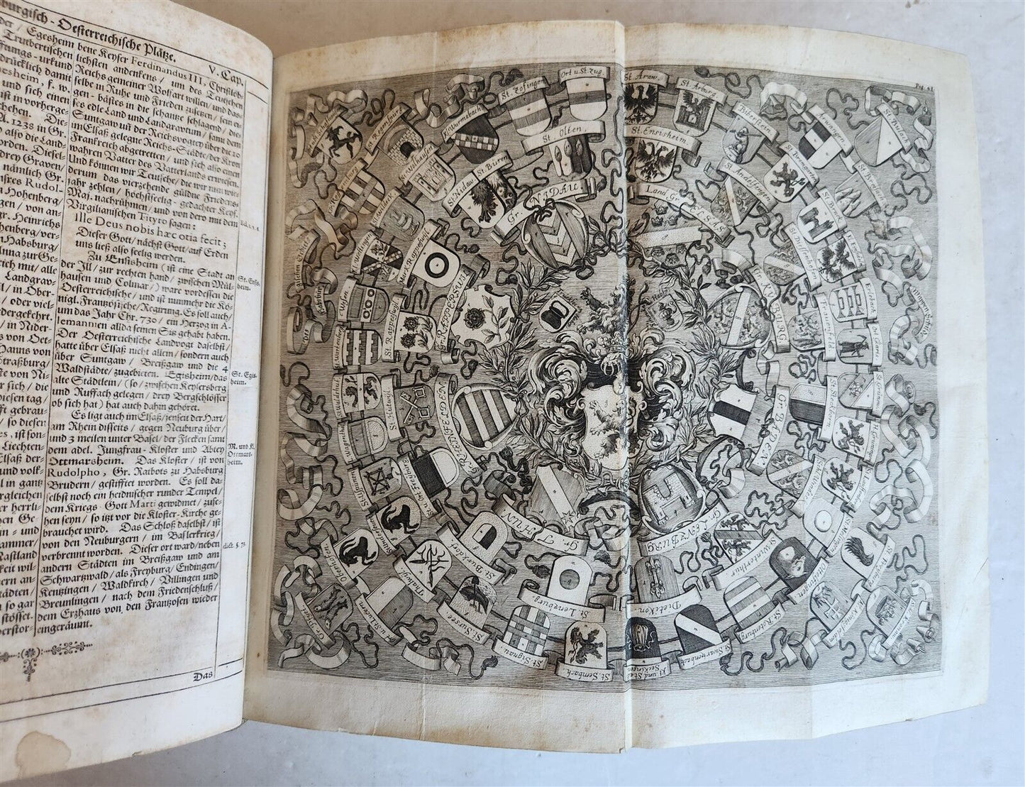 1668 HISTORY of AUSTRIA antique ILLUSTRATED w/ 200 PLATES PIGSKIN BOUND FOLIO