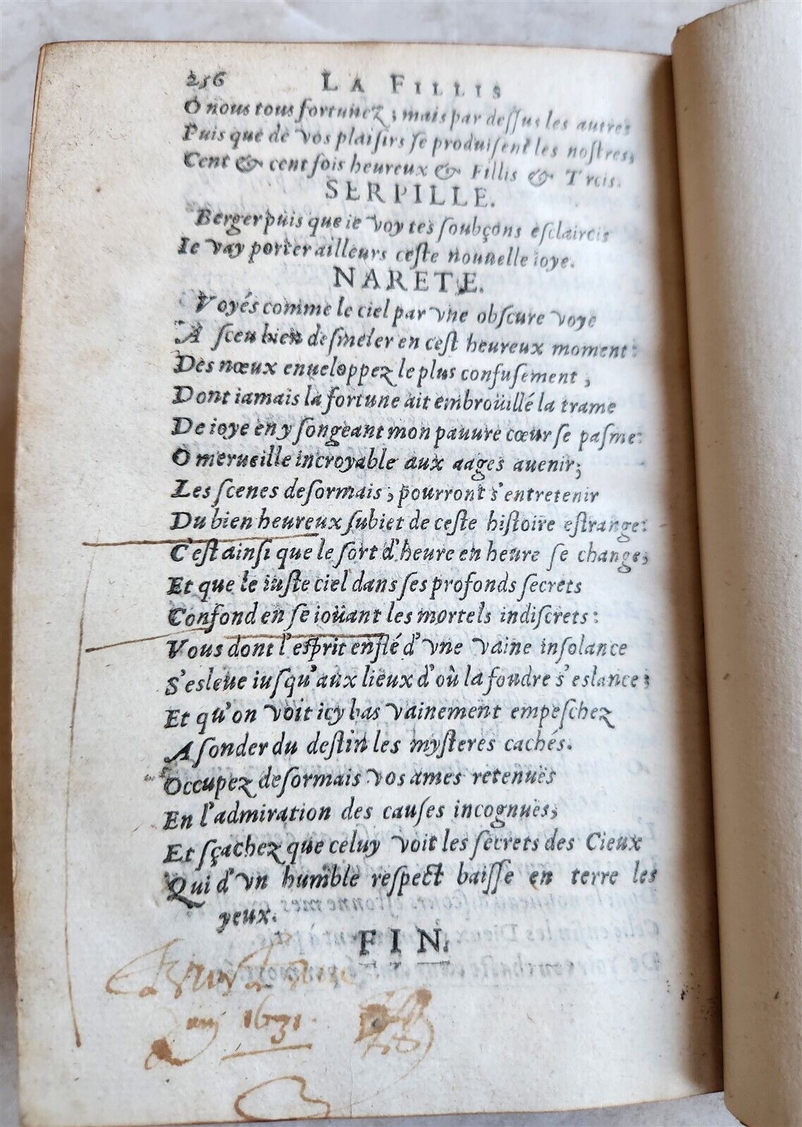 1630 THEATRE PLAY La Fillis de Scire antique IN FRENCH decorative binding