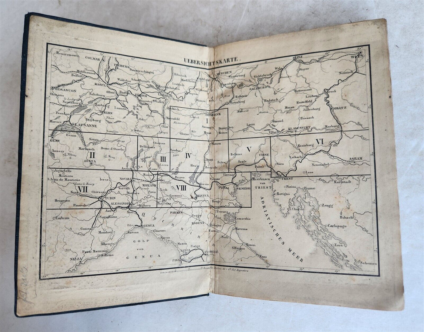 1857 ITALIAN TRAVELLER'S BOOK by Dr.FORSTER in GERMAN antique ILLUSTRATED w/MAPS