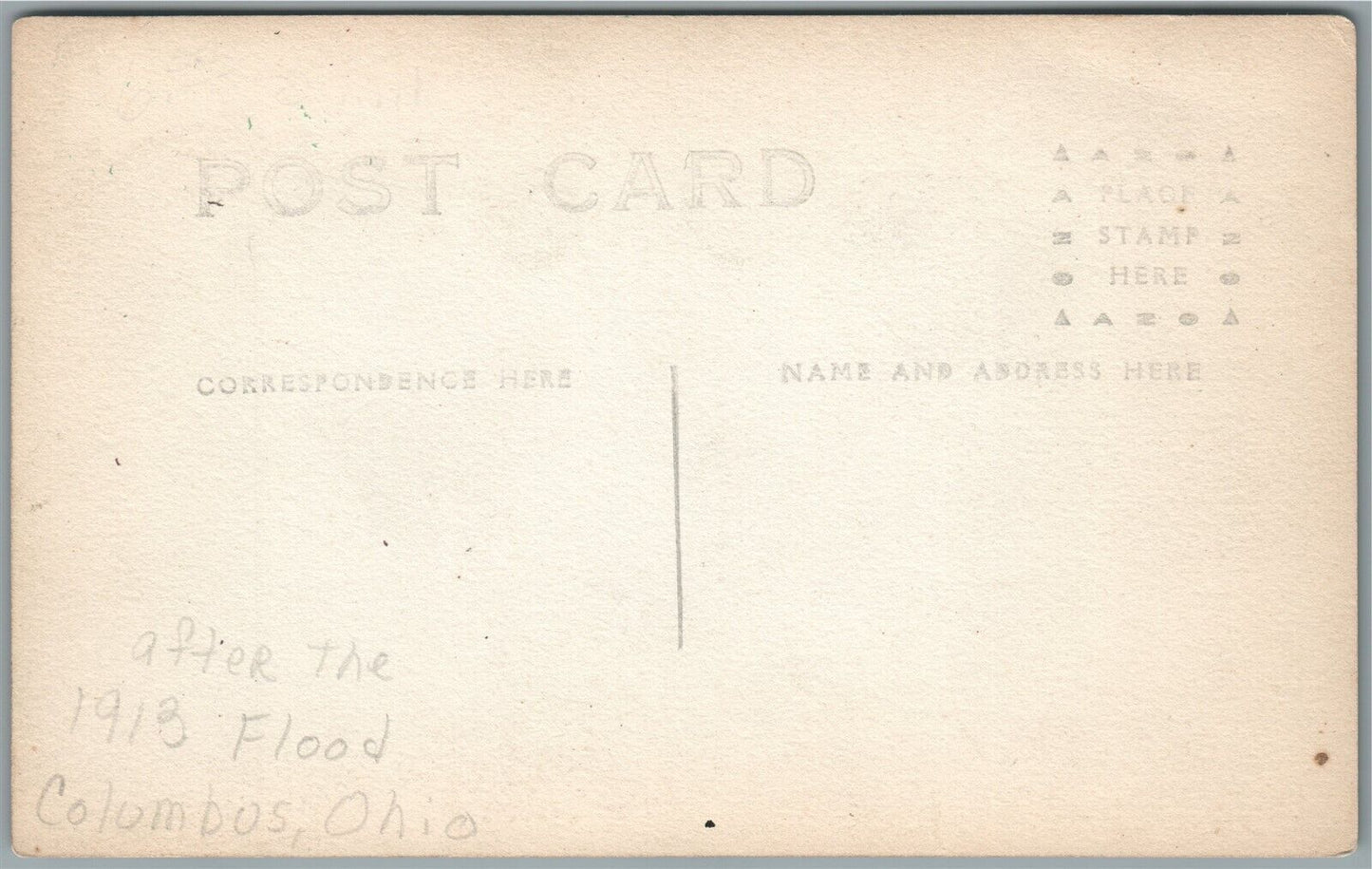 COLUMBUS OH 1913 FLOOD WEST OF 3rd STR. BRIDGE ANTIQUE REAL PHOTO POSTCARD RPPC