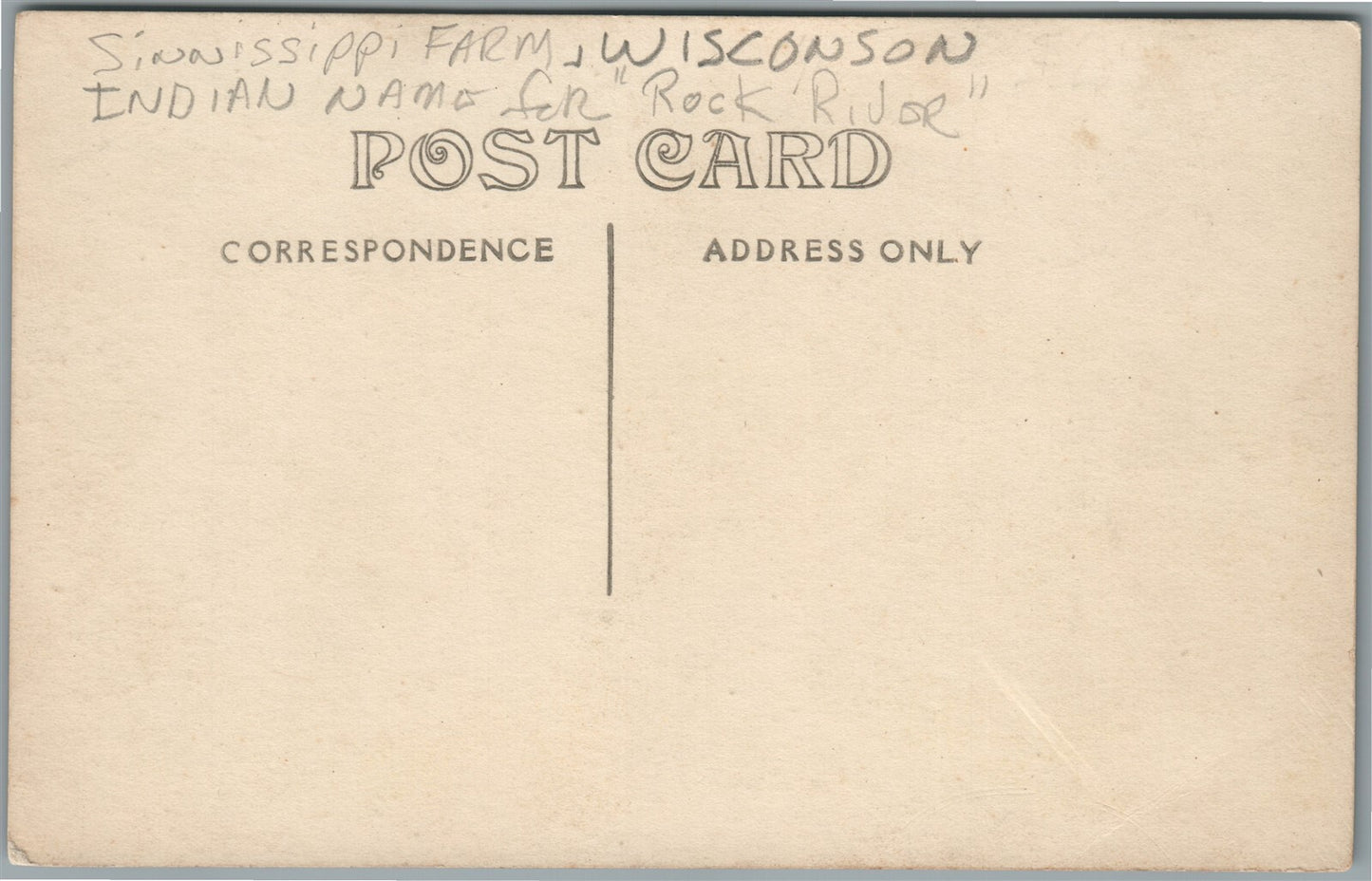 SINNISSIPPI FARM WI RESIDENCE ANTIQUE REAL PHOTO POSTCARD RPPC