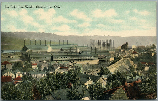 STEUBENVILLE OH LA BELLE IRON WORKS ANTIQUE POSTCARD