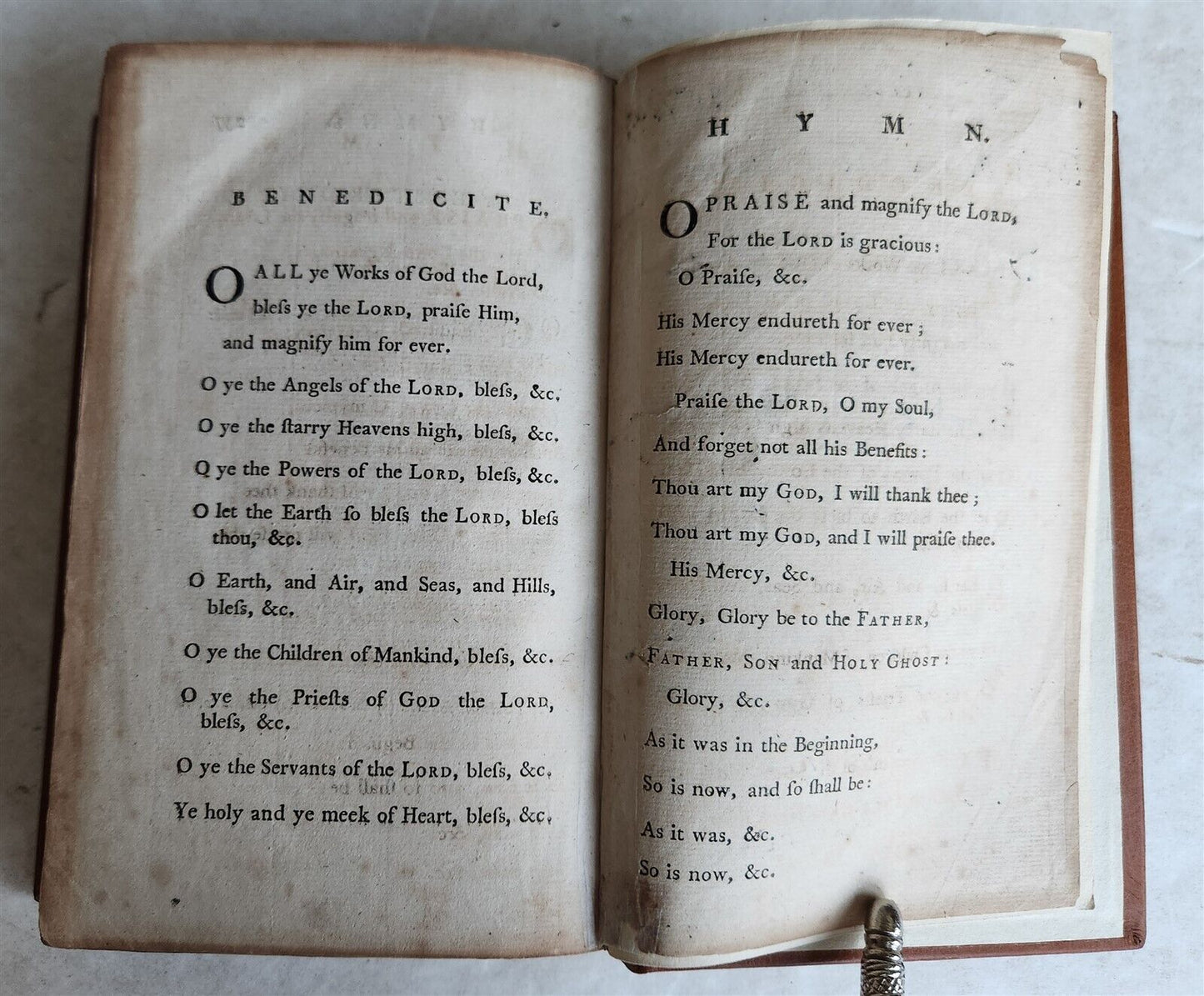 1756 BOOK of COMMON PRAYER w/ PSALTER in ENGLISH antique