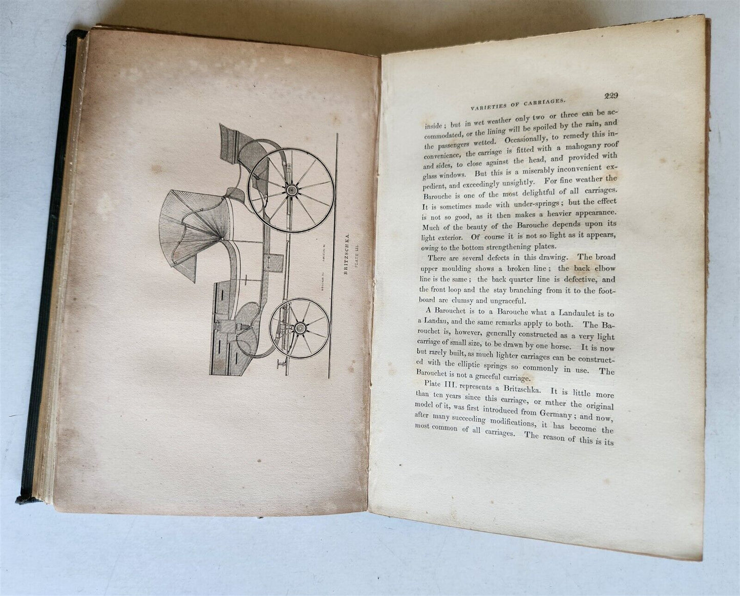 1837 ENGLISH PLEASURE CARRIAGES by William Bridges Adams antique ILLUSTRATED