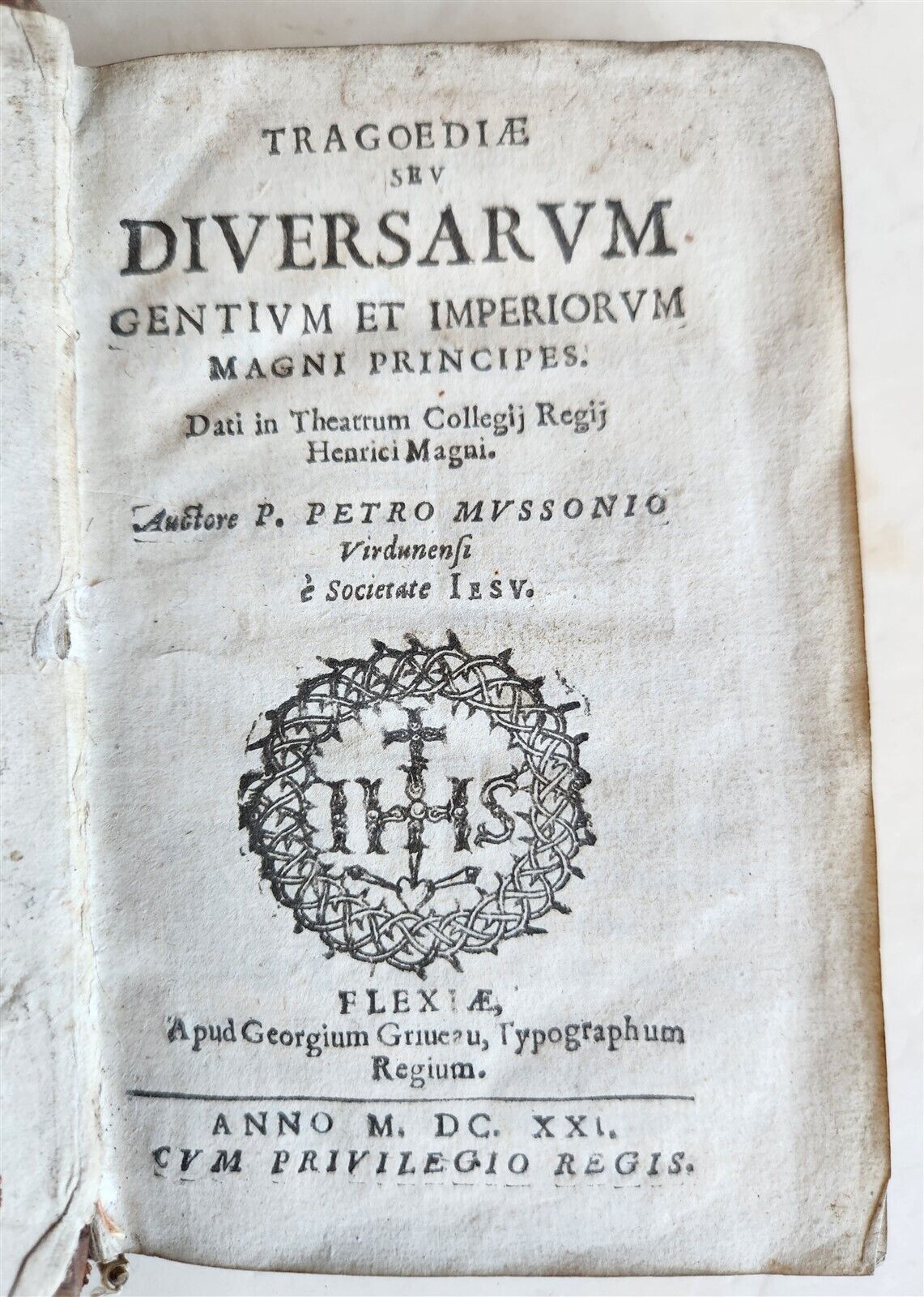 1621 POETRY by PIERRE MOUSSON antique DECORATIVE BINDING