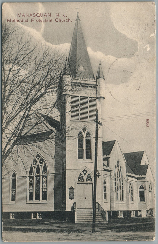 MANASQUAN NJ METHODIST CHURCH ANTIQUE POSTCARD