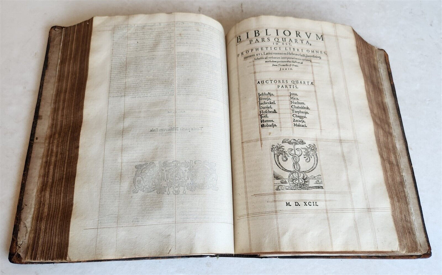 1593 BIBLE in LATIN antique LONDON ROBERT BARKER Old & New Testament FOLIO