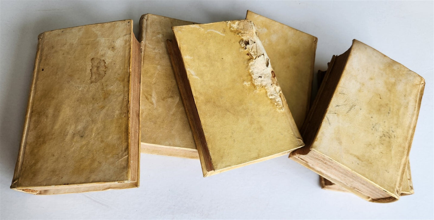 1741 UNIVERSAL HISTORY 7 VOLUMES antique ILLUSTRATED w/ MAPS in ITALIAN vellum