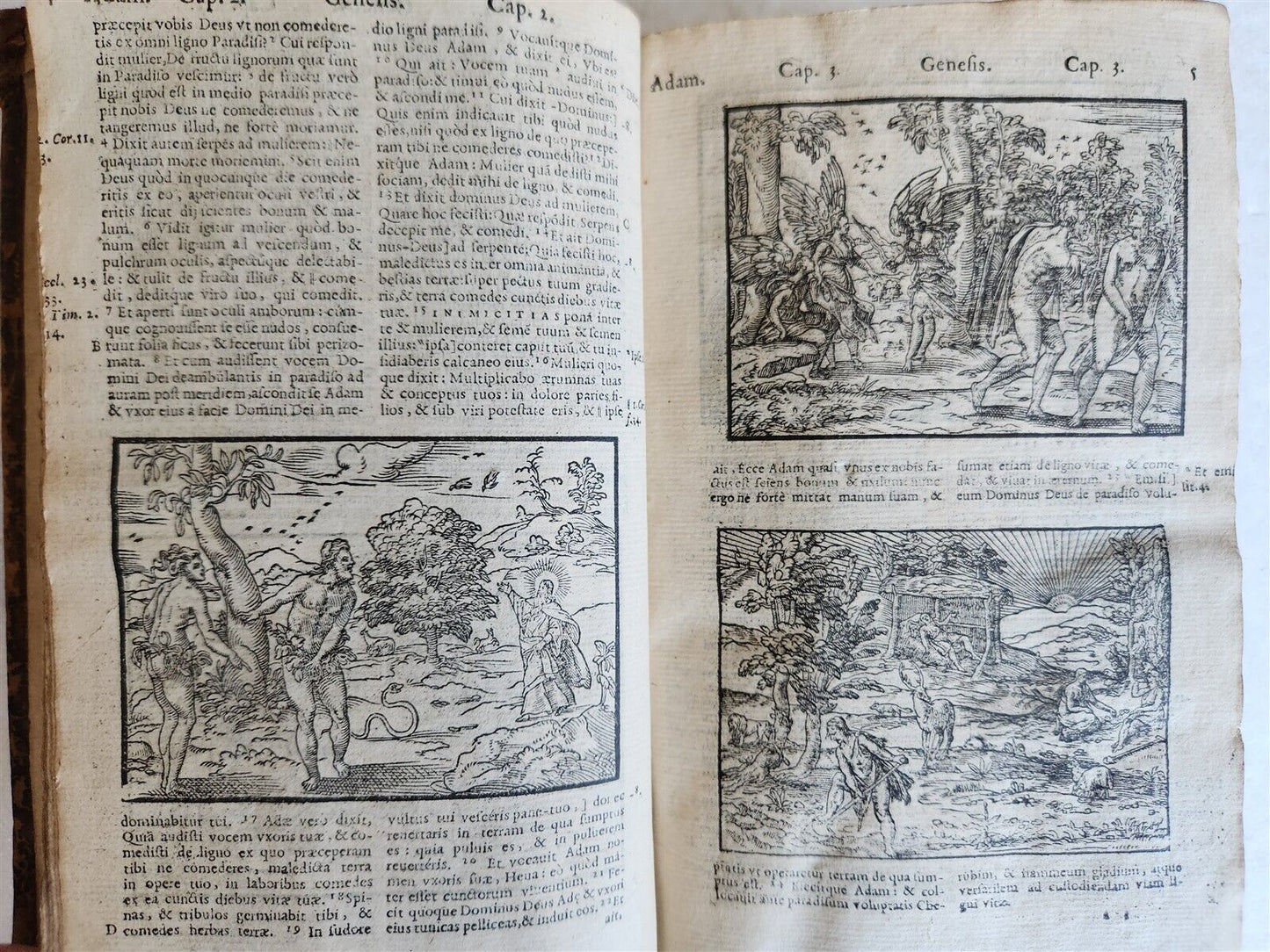 1573 BIBLE in LATIN antique FULLY ILLUSTRATED Old & New Testament