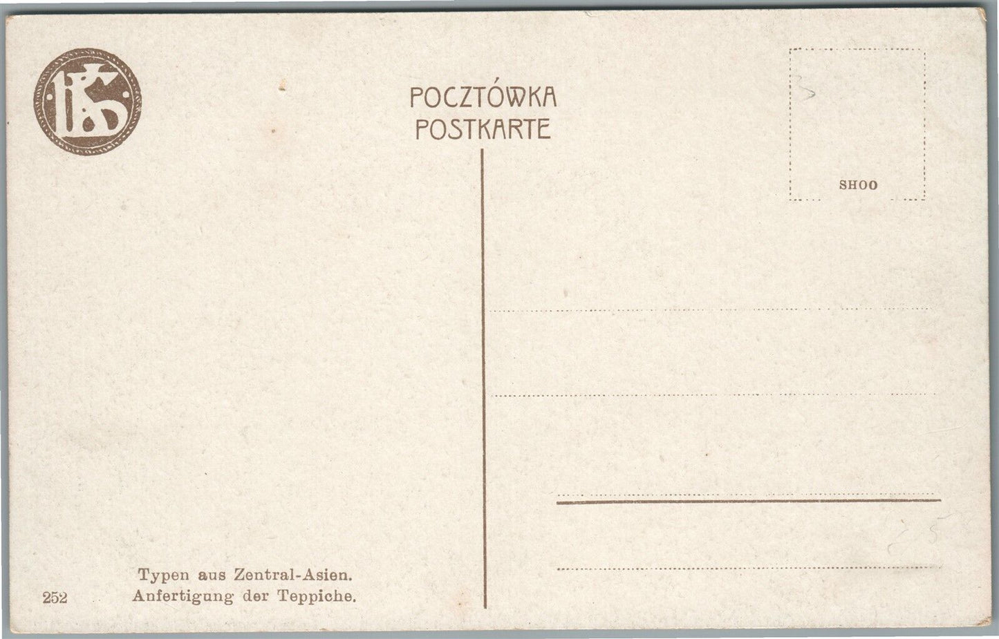 RUSSIAN CENTRAL ASIA RUG WEAVERS ANTIQUE POSTCARD