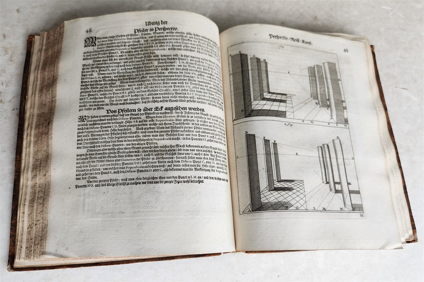 1710 DRAWING PERSPECTIVE for ARTISTS & ARCHITECTS antique ILLUSTRATED 150 PLATES
