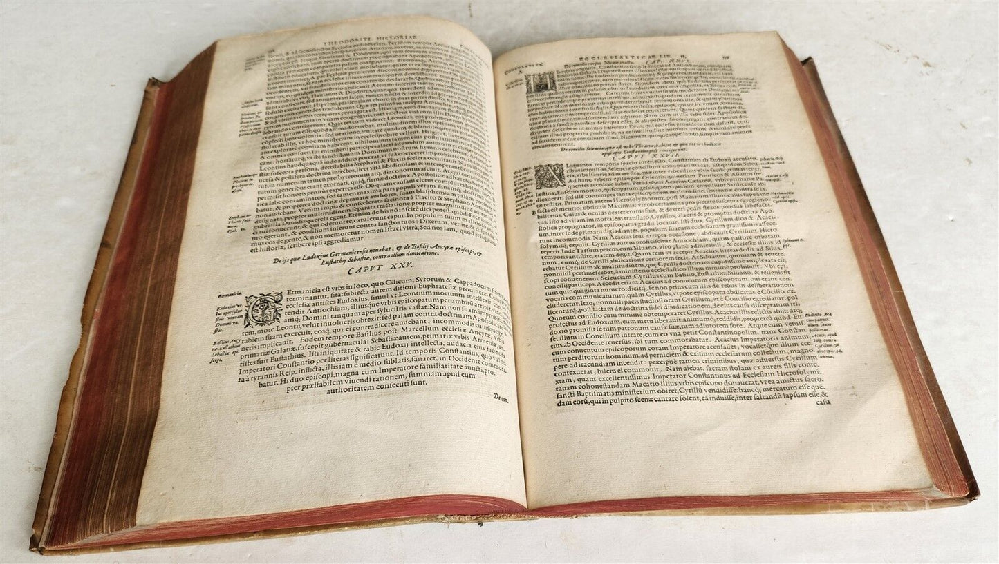 1581 HISTORIAE ECCLESIASTICAE SCRIPTORE GRAECI antique VELLUM BOUND FOLIO 16th C