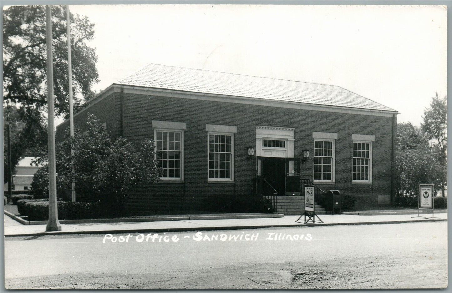 SANDWICH IL POST OFFICE VINTAGE REAL PHOTO POSTCARD RPPC