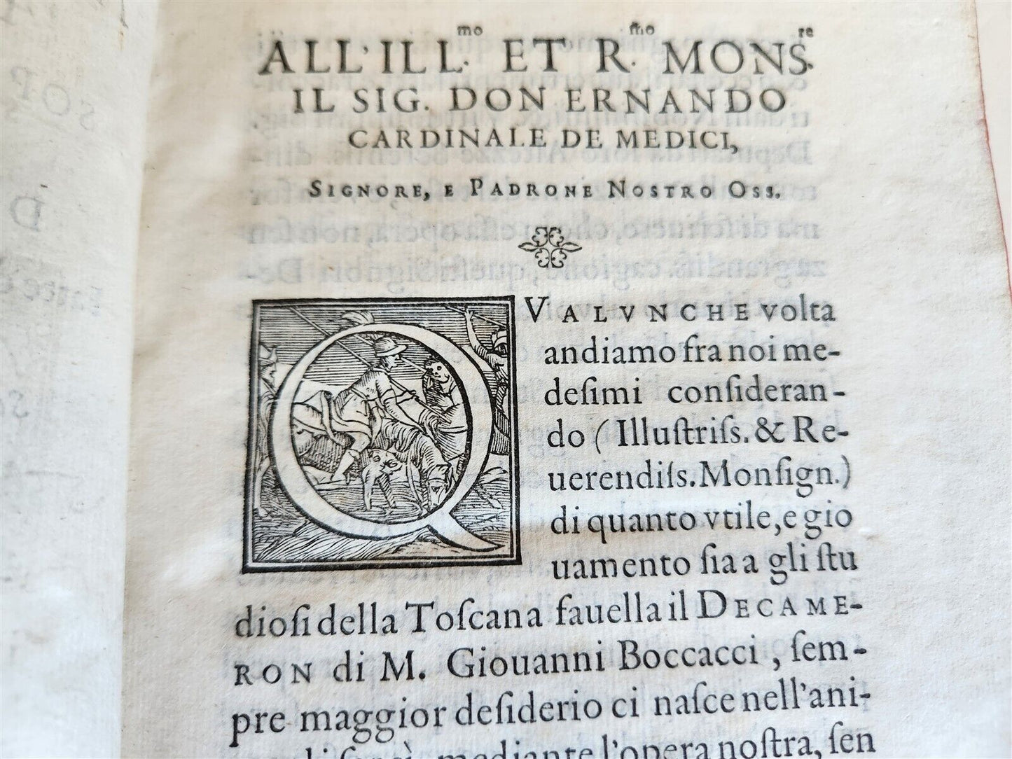 1573 GIUNTI PRESS ANNOTATION on DECAMERON by GIOVANNI BOCCACCIO antique VELLUM