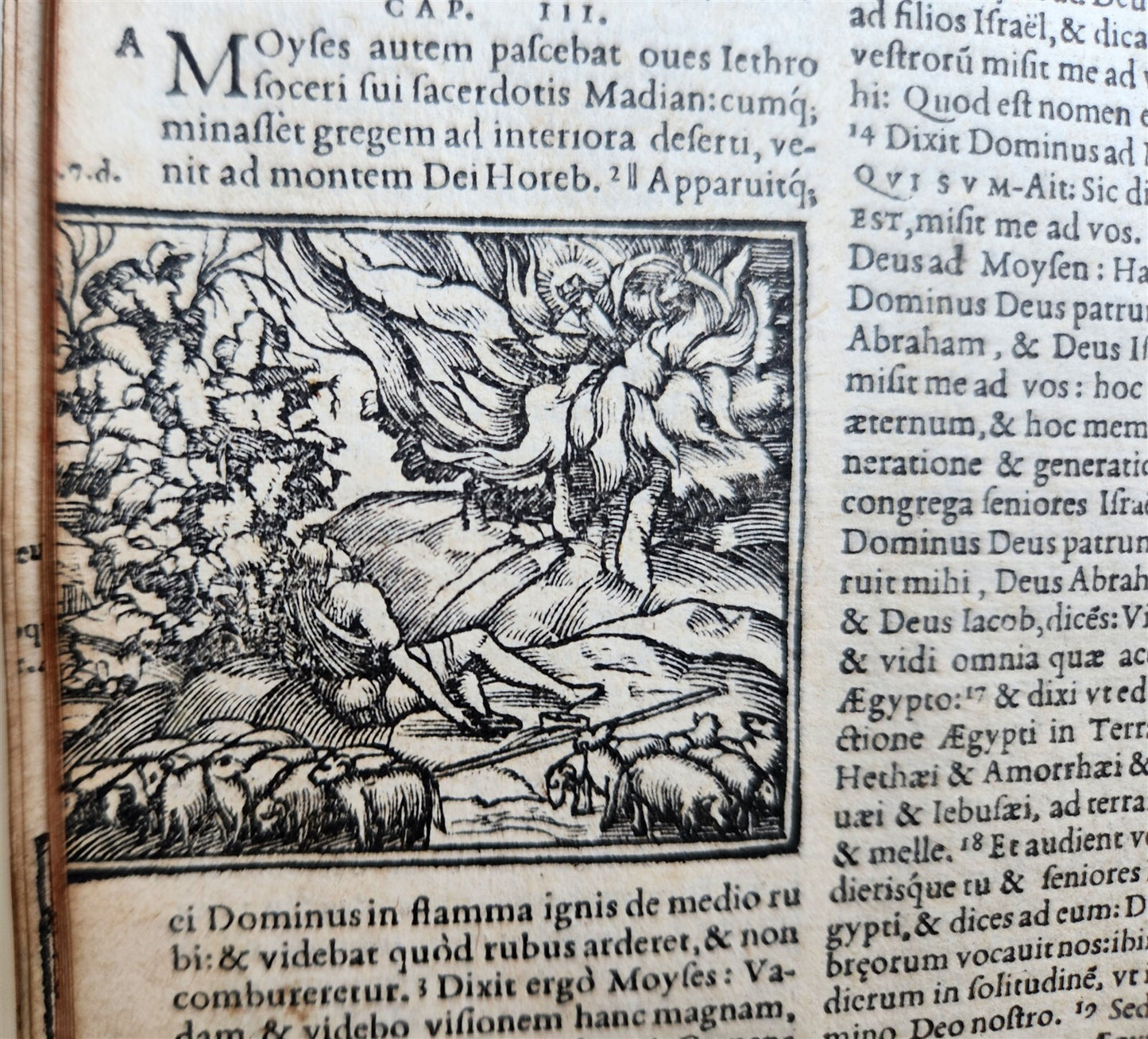 1563 BIBLE in LATIN antique ILLUSTRATED 16th century BIBLIA